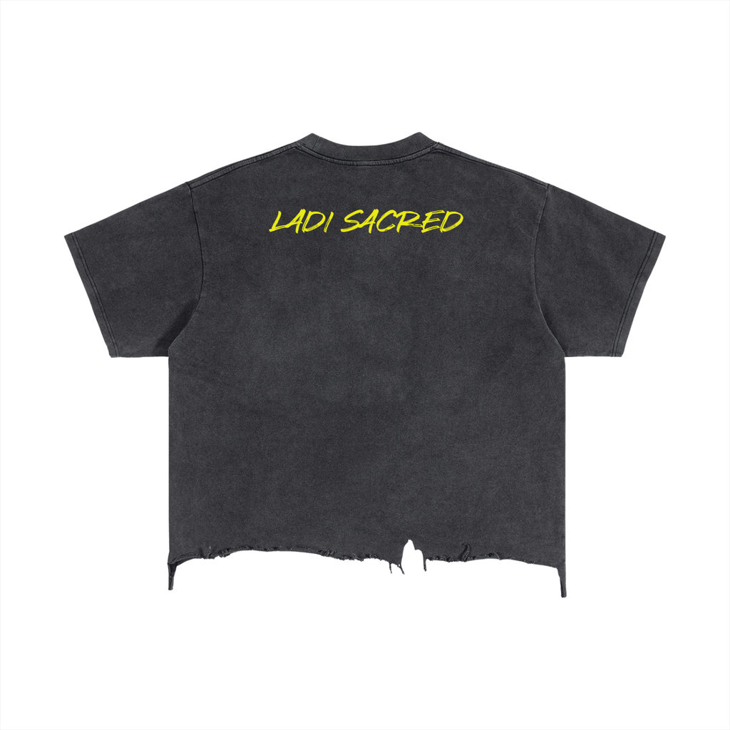 Vintage Wash Boxy Distressed Hem T-Shirt