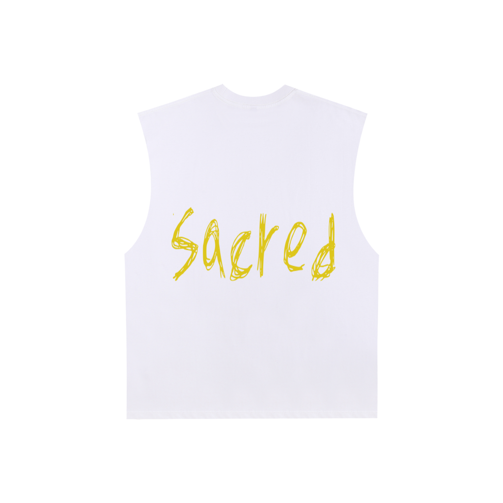 Raw Edge Cotton Tank Top