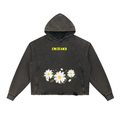 Vintage Washed Frayed-Hem Hoodie